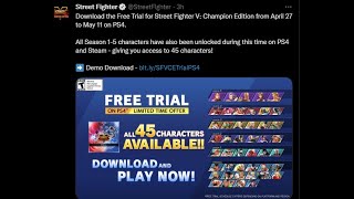 street fighter v all characters unlocked free trial