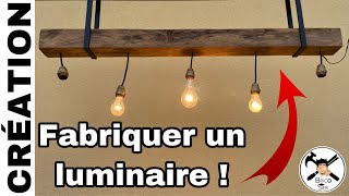 Fabriquer un lustre industriel bois et métal avec plusieurs ampoules - Brico seb
