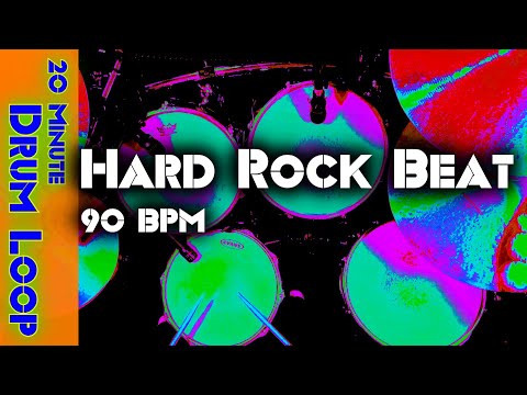 20 Minute Backing Track - Hard Rock Drum Beat 90 BPM