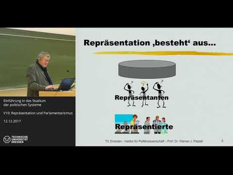 Grundkurs Politische Systeme - 9/14 - Repräsentation und Parlamentarismus - Prof. Werner J. Patzelt