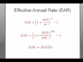Time Value of Money (Apr vs. EAR)