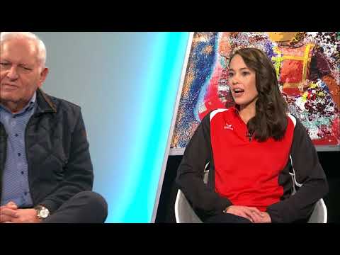 Hannes Kronthaler von den Hypo Tirol  AlpenVolleys Haching sowie Max Hauser vom TSV Herrsching zu G