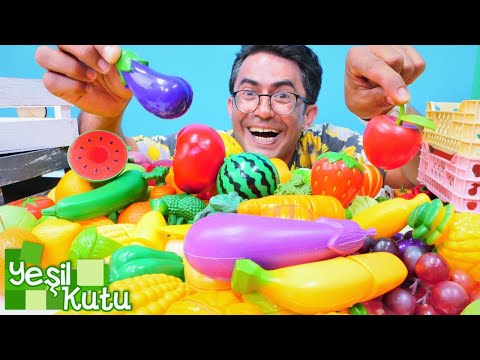 Manavcılık oyunu. Yeşil Kutu ile sebze meyve geliyor! Nail Baba meyve ve sebze ayırıyor. Okul öncesi