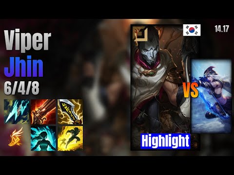 Viper Adc Jhin vs Ashe lol KR solo rank Highlight 14.17