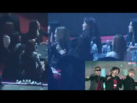 BLACKPINK and RED VELVET reaction to BTS Mic Drop at SMA 2018