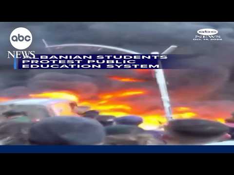 Albanian students protest public education system