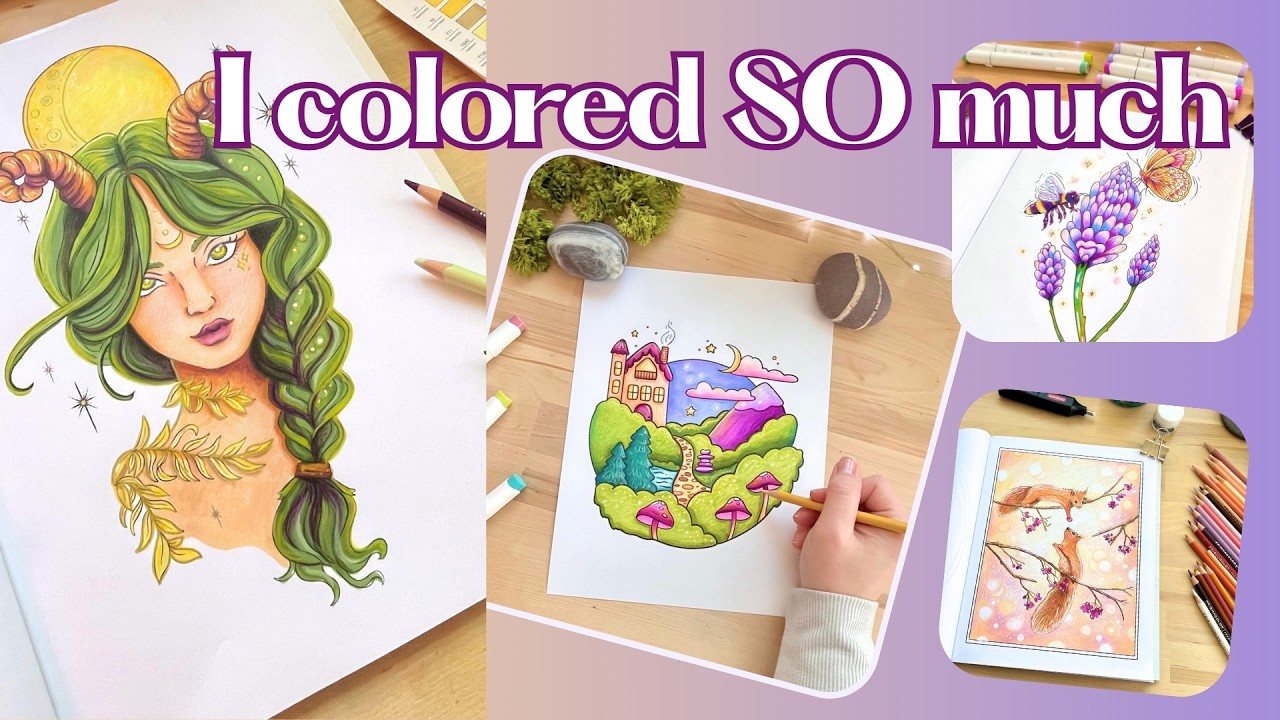 My Completed Coloring Pages for 2025 ⭐️ (I Colored WAY More Than I Thought 😄)