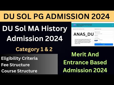 DU SOL MA History Admission 2024 #anas_du