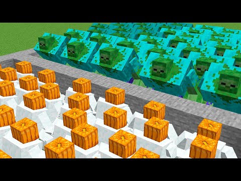 1000 mutant zombie vs 1000 mutant snow golem