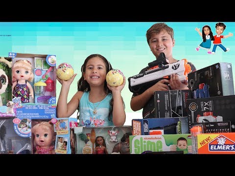 MOSTRANDO BRINQUEDOS DA BABY ALIVE, NERF, SLIME, MOANA - Opening Presents Toys and Gifts