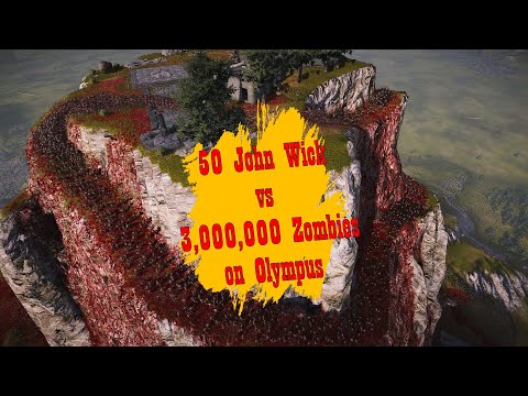 50 John Wick vs  3,000,000 Zombies on Olympus - Ultimate Epic Battle Simulator 2 - UEBS 2