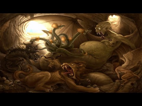 Children of Echidna & Typhon: Cerberus, Lernaean Hydra, Orthrus, Sphinx, Ladon, Chimera, Nemean Lion