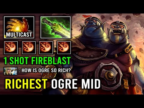 THE RICHEST MID OGRE 1 Shot Multi Cast Fireblast EZ 23Min GG Solo Mid Ogre Magi Dota 2