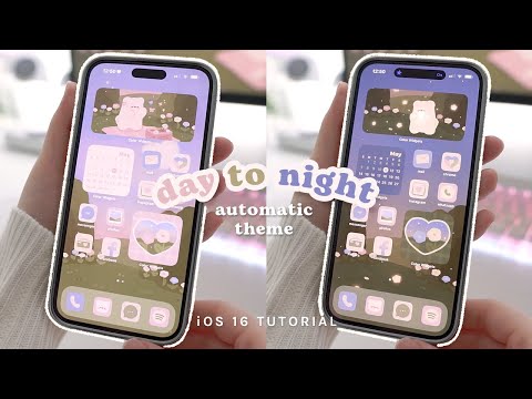 cozy day to night automatic iOS 16 theme 🍃💗 | focus mode tutorial, iphone 14 pro max