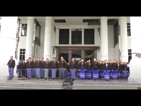 နိုင်ငံတော်အလံအလေးပြုခြင်းနှင့် နိုင်ငံ့ဝန်ထမ်းသစ္စာအဓိဋ္ဌာန်ပြုခြင်းအခမ်းအနား ကျင်းပစဉ်