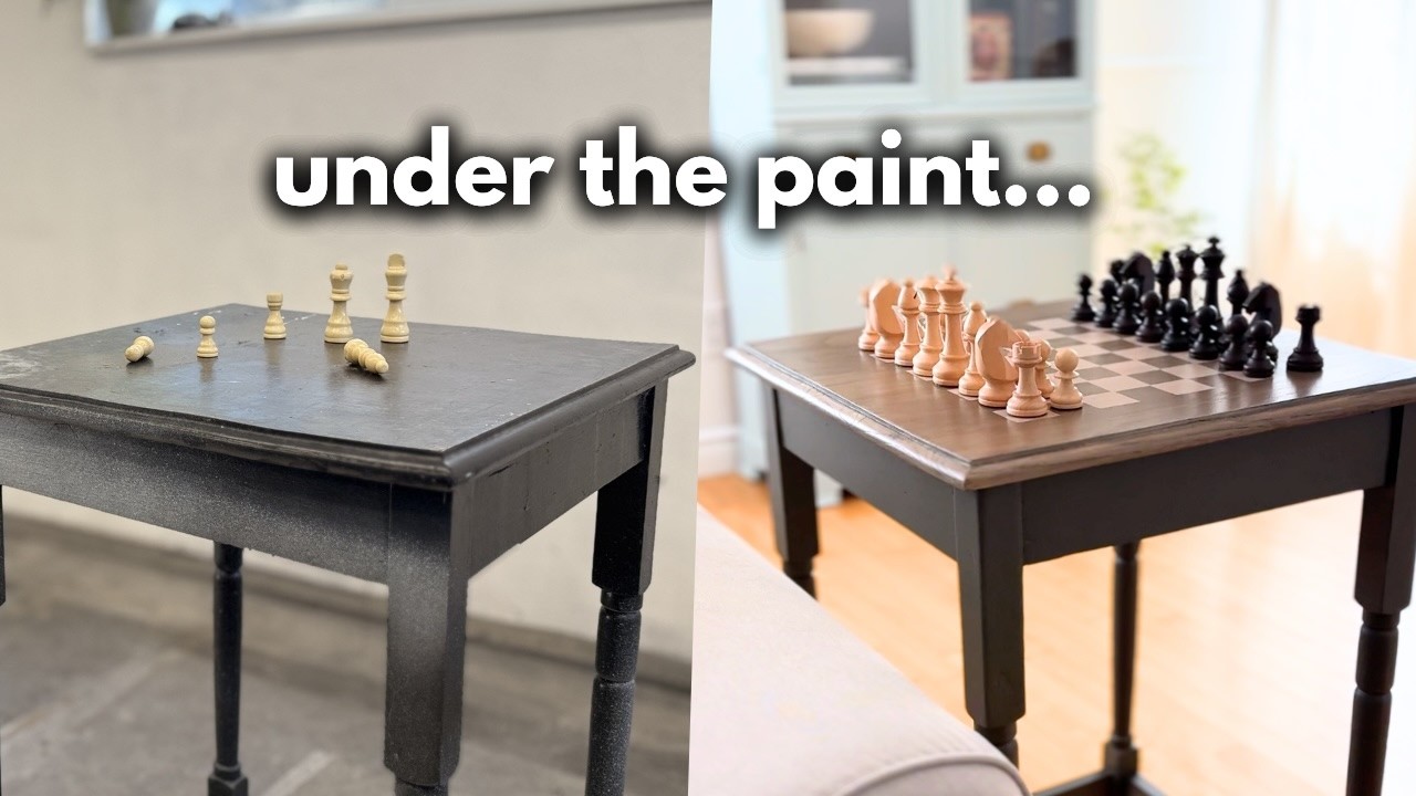 I Turned a Curbside Table Into a Chess Board Solid Oak Reveal