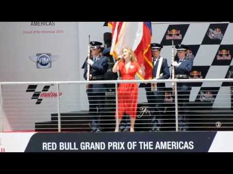 Jaelyn Lucas Penner Singing the National Anthem at the MotoGP race