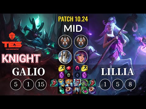 TES knight Galio vs Lillia Mid - KR Patch 10.24