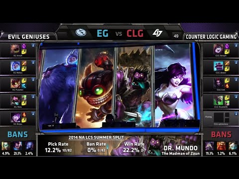 Evil Geniuses vs CLG | S4 NA LCS Summer split 2014 Week 9 Day 1 | EG vs CLG W9D1 G2 Full Game HD