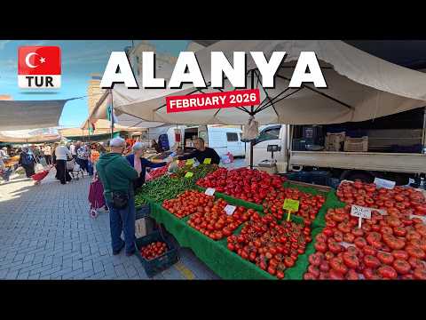 Alanya Mahmutlar Tuesday Market | Antalya Turkey | February 2026 [4K HD]