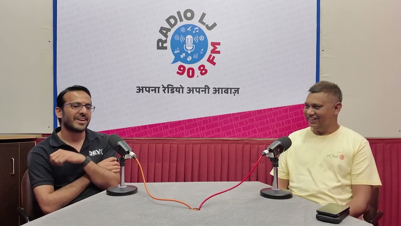 Thumbnail for the eChai Podcast episode on Radio LJ 90.8 FM with Umesh Uttamchandani on The DevX Story