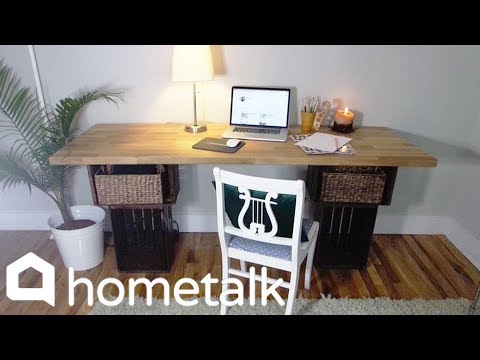 DIY Crate Desk - Grab Michaels' crates and an IKEA...