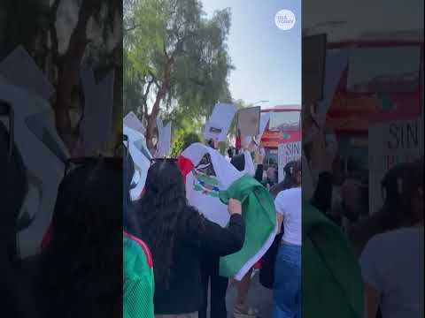 Anti-deportation protesters block 101 freeway in Los Angeles #Shorts