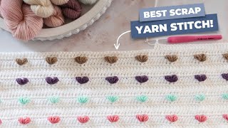Easy Crochet Heart Stitch for Scrap Yarn Projects!