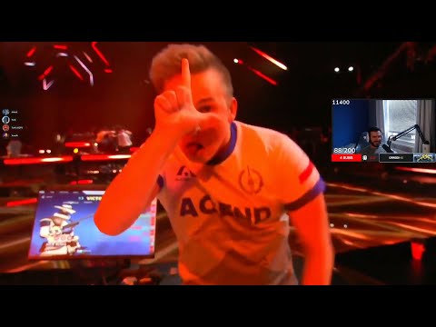 Acend doing Fortnite L dance in Winning Celebration