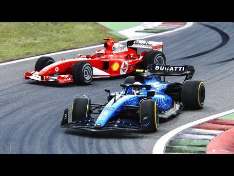 Bugatti F1 2022 EB22 Concept vs Ferrari F1 2004 - Monza