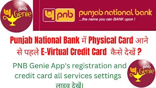 PNB credit card all Settings, Check virtual card details in PNB Genie app, E-Credit Card, pin gene.
