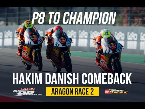 RedBullRookies | Hakim Danish Comeback from P8 to Champion on Aragon Race2