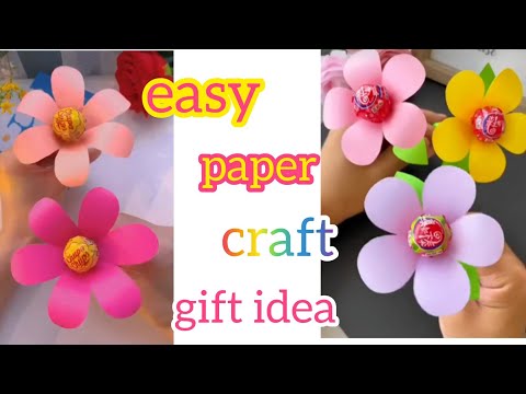 Paper flowers //flowers craft!! Easy paper craft!handmade things/paper craft ideas#vaseflowers.