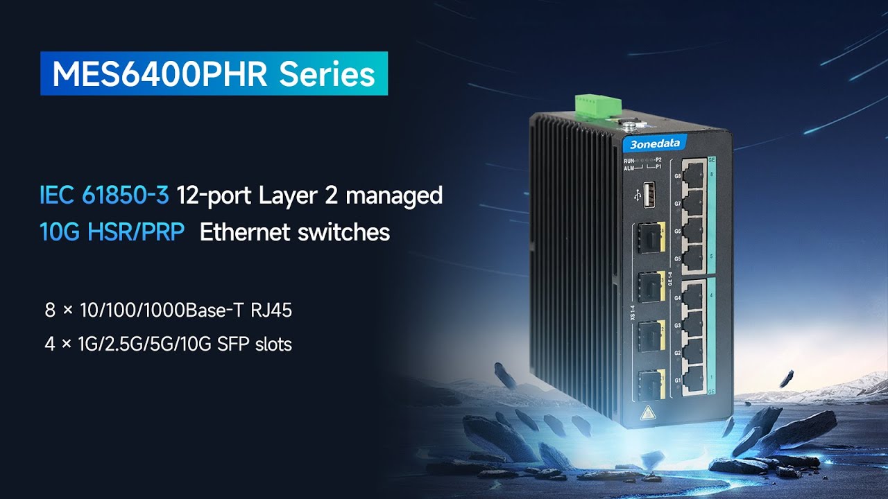 3onedata Unveils MES6400PHR-8GT4XS: High-Performance Industrial Ethernet Switch for Power Automation