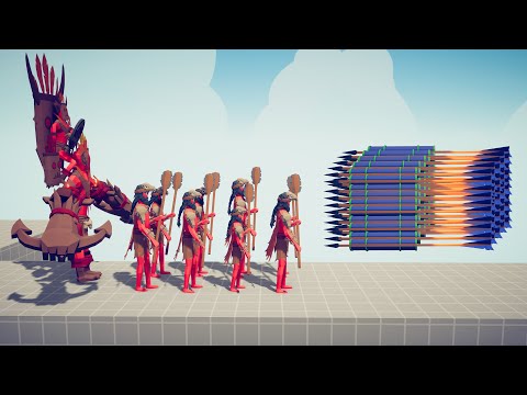 100x NEANDERTHALS + GIANT TIKI GOD vs EVERY GOD - Totally Accurate Battle Simulator TABS
