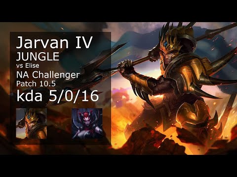 Jarvan IV Jungle vs Elise - NA Challenger 5/0/16 Patch 10.5 Gameplay