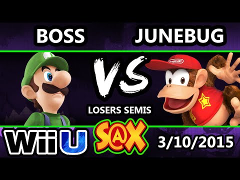 S@X - WS | Boss (Luigi) Vs. VGz | Junebug (Diddy Kong) SSB4 Losers Semis - Smash 4 - Smash Wii U