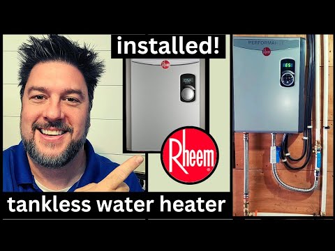 🌟 Tankless Water Heater Installation. Rheem tankless water heater installed and tested [478]