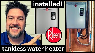 🌟 Tankless Water Heater Installation. Rheem tankless water heater installed and tested [478]