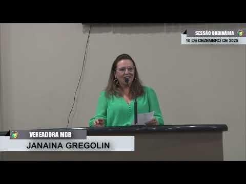 CMBTE - USO DE TRIBUNA PELA VEREADORA JANAINA GREGOLIN - MDB