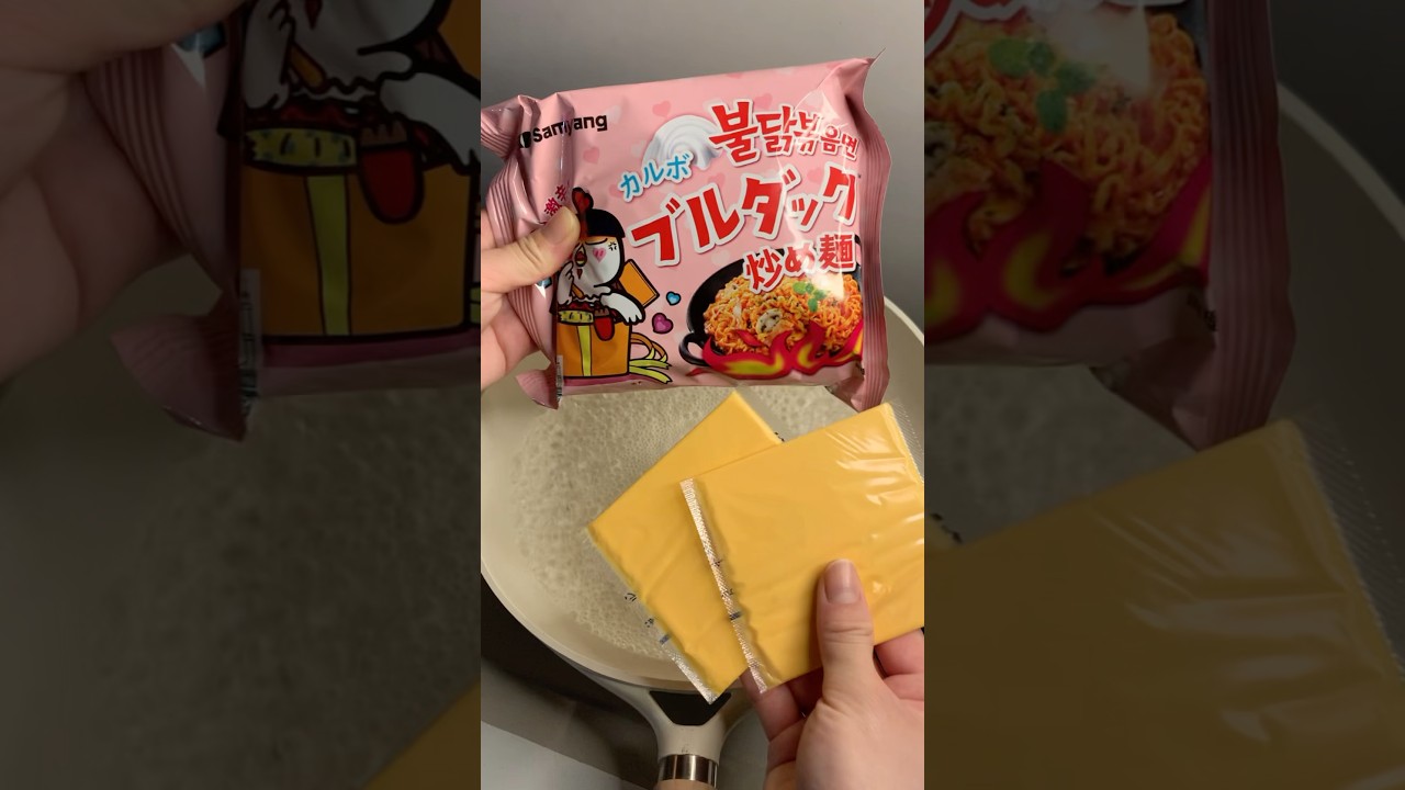 Mì Samyang phô mai với sữa Samyang cheese noodles with milk #shorts