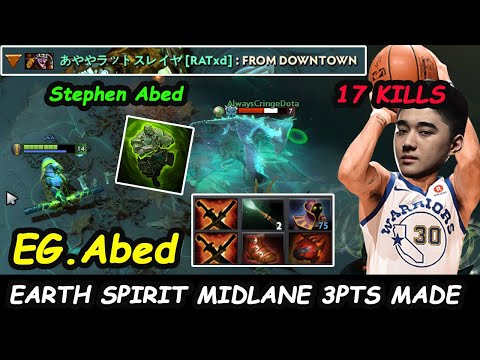 Abed Earth Spirit MIDLANE MODE Stephen A-GOD 11K MMR SKILL PLAY Server America Dota 2 pro Gameplay
