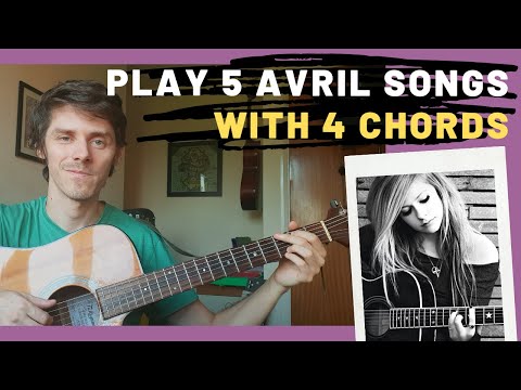 Play 5 EASY Avril Lavigne songs on GUITAR with 4 Chords
