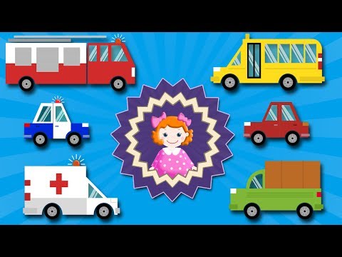 Masina de Politie, Camionul de Pompieri, Autobuz. Ghiceste a cui e Silueta. Desene pentru Copii