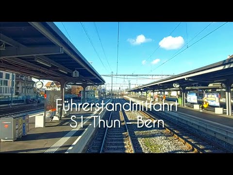 BLS RABe 515 Führerstandsmitfahrt in der S1 von Thun nach Bern.