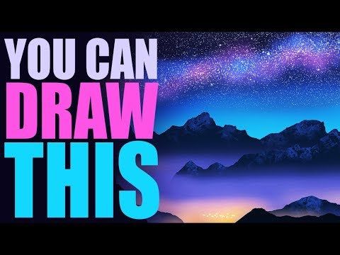YOU Can Draw This LANDSCAPE in PROCREATE | easy landscape drawing tutorial with free brushes