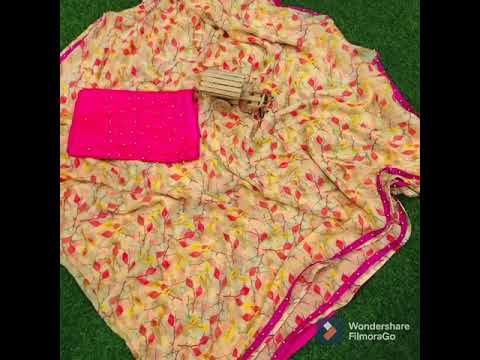 pure Georgette saree with golden moti and beautiful flower print @999/-