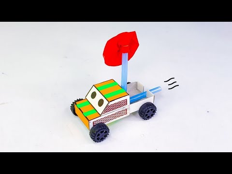 How to make amazing balloon powered car Air car / make toy car with cardboard