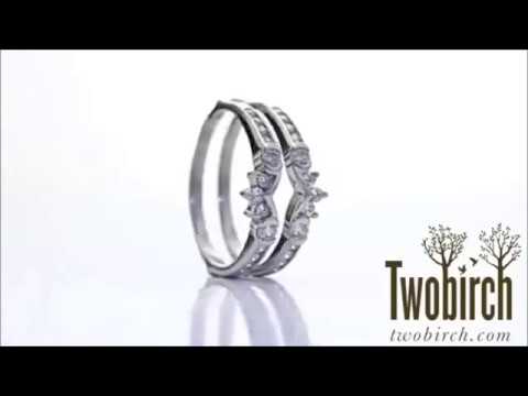 1.01 Ct. Half Halo Prong and Channel Set Ring Guard - TwoBirch - TB-GUARD-0025-WG-L
