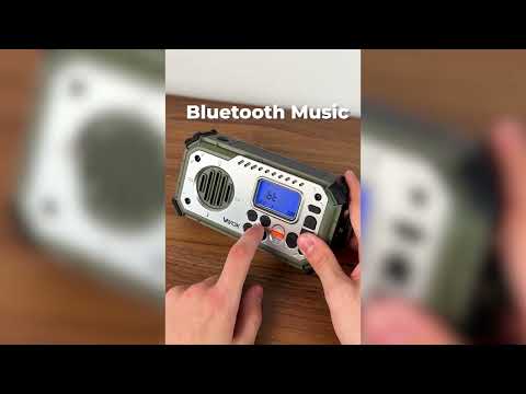 Emergency radio with crank and LED flashlight with power function 5V/3xAAA/2000 mAh IPX4